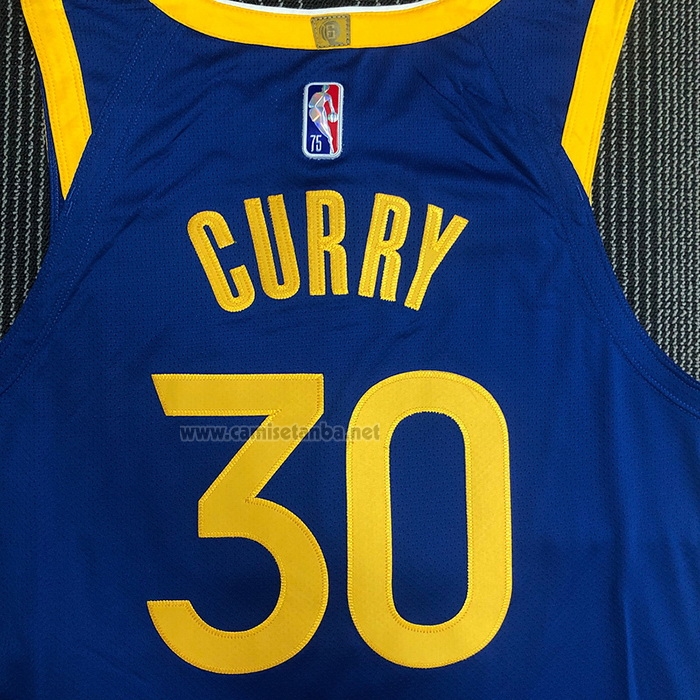 Camiseta Golden State Warriors Stephen Curry #30 Icon Autentico Azul